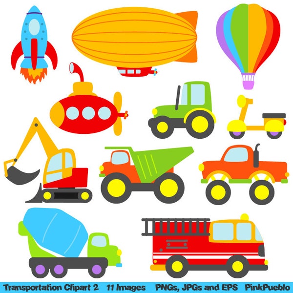 Transportation 2 Clipart Clip Art, Construction Clipart Clip Art - Commercial and Personal Use