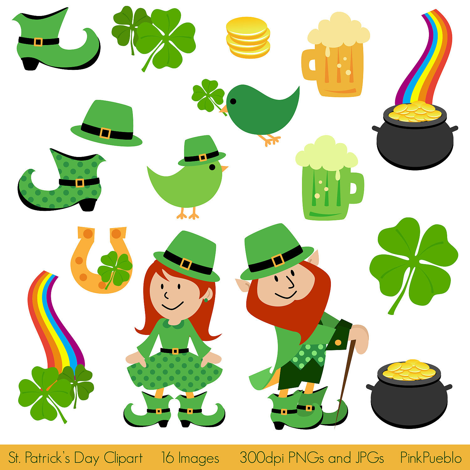 St Patrick's Day Clipart Clip Art, St Patricks Clipart Clip Art -  Commercial and Personal Use