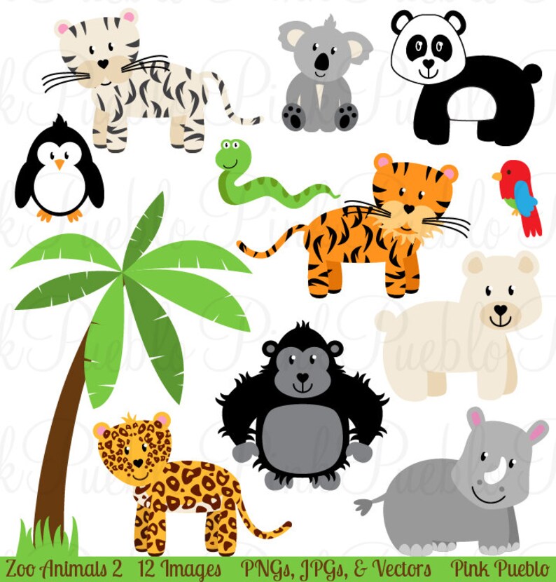 Zoo Animal Clip Art 2 Safari Jungle Animal Clipart Clip Art Zoo Animal