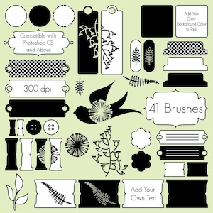 Digital Scrapbooking Photoshop Brushes - Commercial and Personal