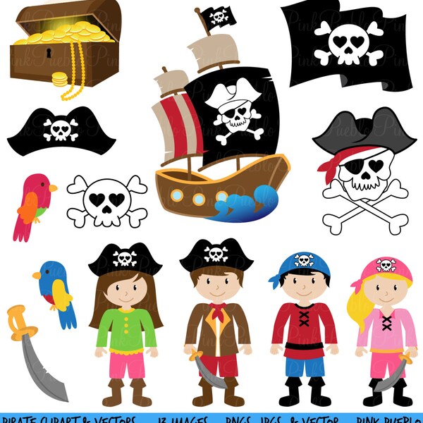 Pirate Clipart Clip Art and Vectors - Commercial and Personal Use