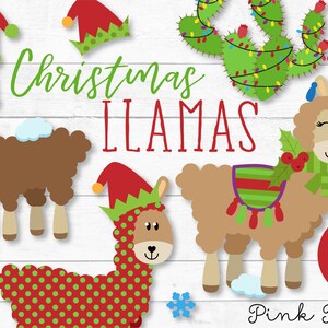 Christmas Llama Clipart, Christmas Llama Clip Art, Winter Holiday ...