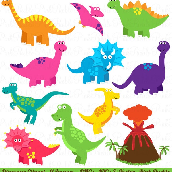 Dinosaur Clipart, Dinosaur Clip Art, Great for a Dinosaur Invitation, Dinosaur Birthday or Dinosaur Party - Commercial and Personal