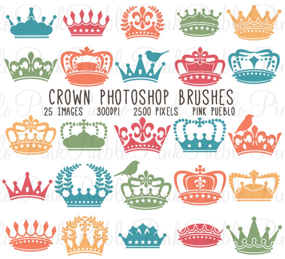 Crown Brushes Crown Silhouettes Brushes Etsy