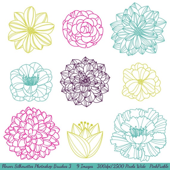 Commercial and Personal Hand Drawn Wedding Photoshop Brushes Wedding Silhouettes Photoshop Brushes