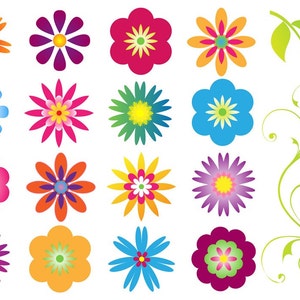 Flower Clip Art Clipart Mod Flower Clip Art Clipart - Etsy