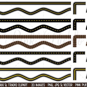 Straße Clipart, Zug Clipart, Straße und Zug Clip Art, Road Trip Clipart, Transport Clipart - kommerziellen und persönlichen Gebrauch