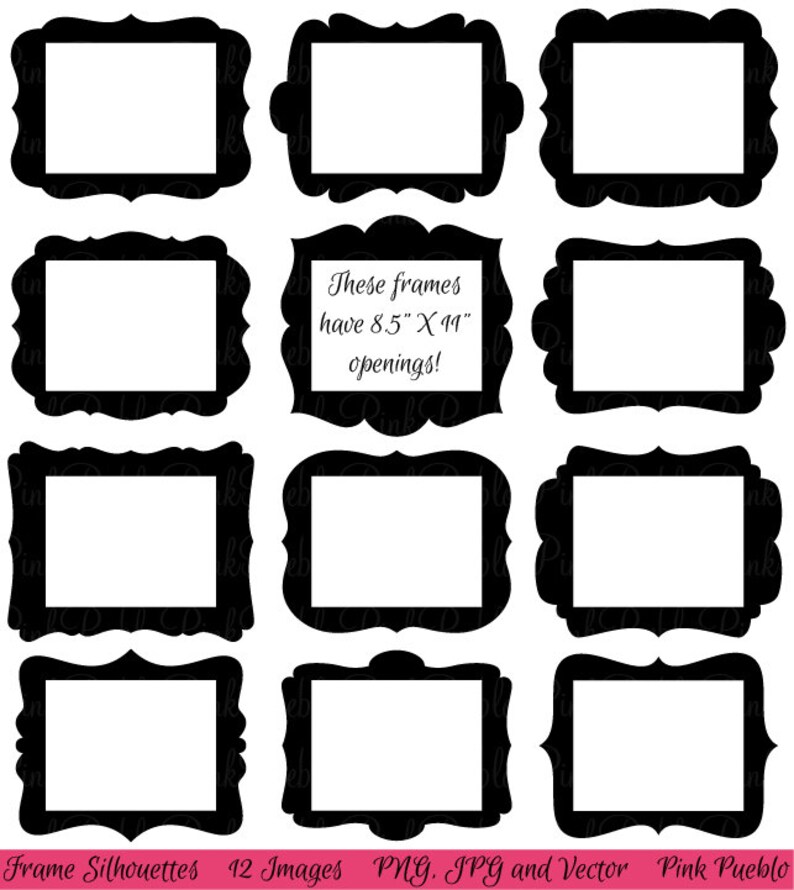 Frames Clip Art Clipart Digital Picture Frames Clipart Clip Etsy