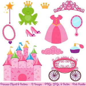 Princess Fairytale Clipart Clip Art, Storybook Clip Art Clipart Vectors - Commercial and Personal Use