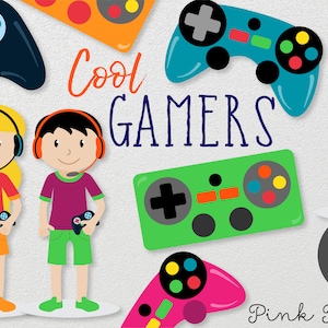 Gamer Clipart, Gamer Clip Art, Gamer Boy and Gamer Girl Clipart - Commercial and Personal