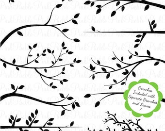 Branch Silhouettes Clipart Clip Art, Tree Branch Clip Art Clipart Vectors - Commercial and Personal Use