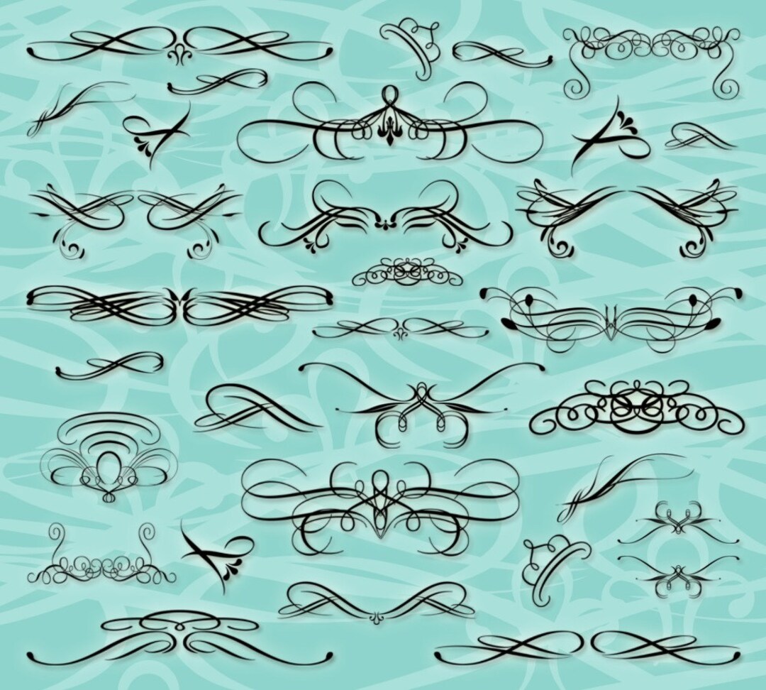 Flourishes Brushes Commercial and Personal Etsy