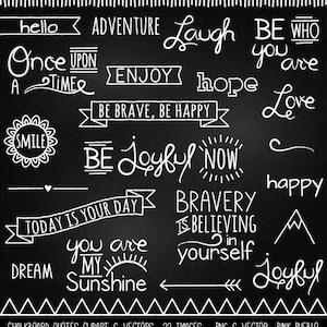 Chalkboard Quotes Clipart Clip Art, Chalk Board Words Clipart Clip Art Vectors - Commercial and Personal Use