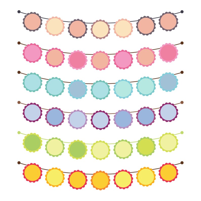 Bunting Clip Art Clipart Commercial Use Round Baby Shower Birthday Bunting Clipart Clip Art