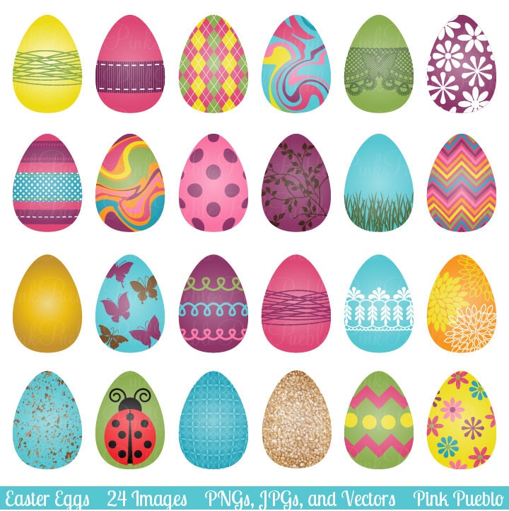Easter Eggs Clipart Clip Art, Easter Clip Art Clipart and Vectors  Commercial and Personal - Etsy Israel