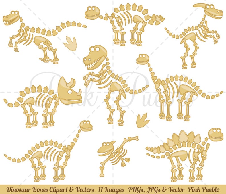 Dinosaur Bones Clipart Dinosaur Clip Art Dinosaur Clipart - Etsy
