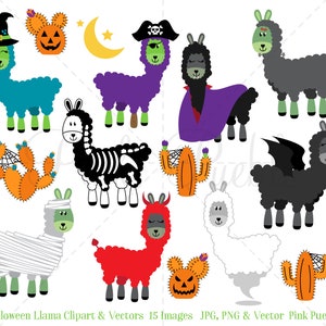 Halloween Llama Clipart, Halloween Llama Clip Art, Halloween Clipart, Halloween Clip Art - Commercial and Personal Use