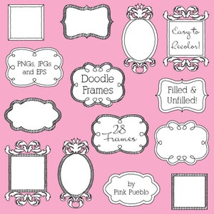 Doodle Frames Clipart Clip Art 2, Doodle Borders Clip Art Clipart - Commercial and Personal Use