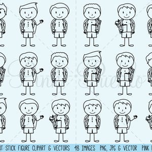 Student Stick Figure Clipart Clip Art Stick People Clipart - Etsy