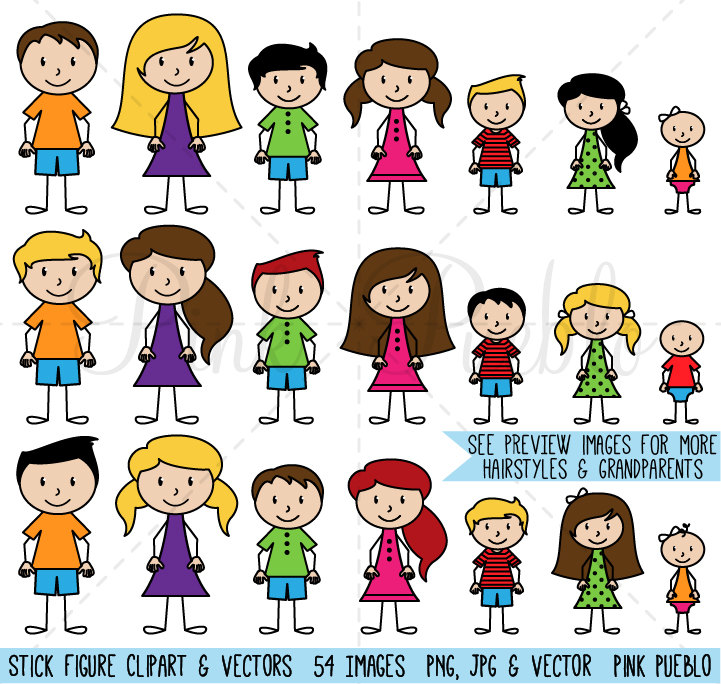 Strichmannchen Clipart Clipart Vektoren Stick Menschen Etsy