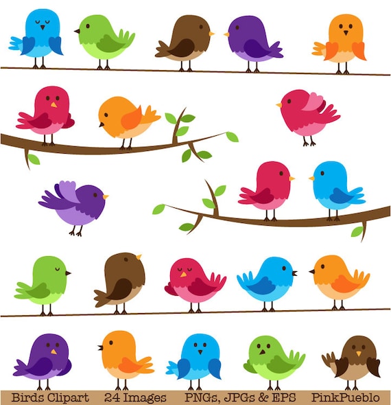 Birds Clipart Clip Art Commercial And Personal Use Etsy