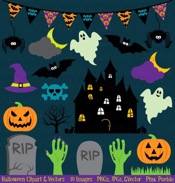Halloween Clipart Clip Art Great For Halloween Decor Or Etsy