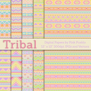 Tribal Digital Papers Printable Papers Scrapbook Papers - Commercial and Personal Use