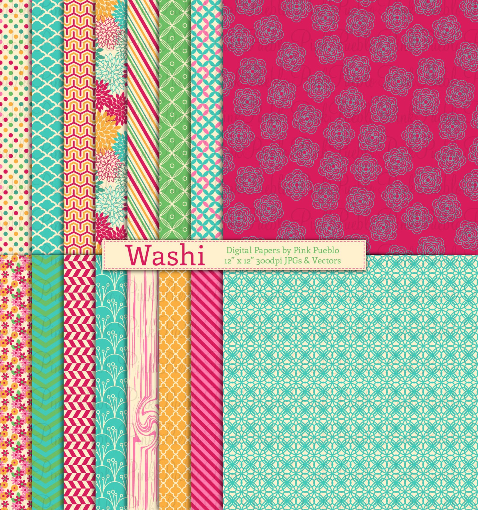 Digital Paper Digital Scrapbook Paper Pack Washi Etsy