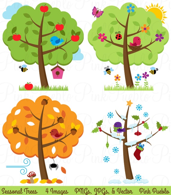 Four Seasons Trees Clipart Clip Art Seasonal Trees and Birds - Etsy Four Seasons Trees Clipart Clip Art Seasonal Trees and Birds - Etsy