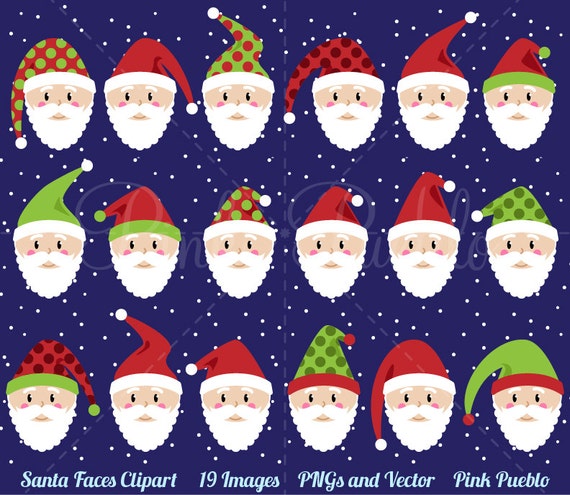 Santa Faces Clipart Clip Art Christmas Clipart Christmas Clip Art Santa Claus Clipart Clip Art Commercial Use