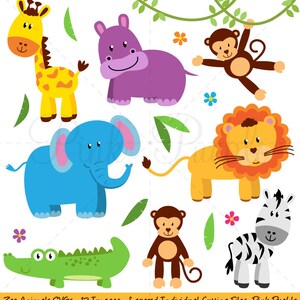 Zoo Animals SVGs, Zoo Safari Jungle Animals Cutting Templates - Commercial and Personal Use