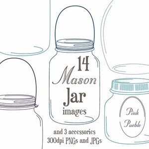 Mason Jars Clipart Clip Art - Commercial and Personal Use