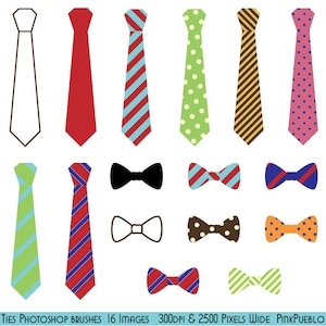 Tie Photoshop Brushes, Bow Tie Photoshop Brushes - Commercial and Personal Use