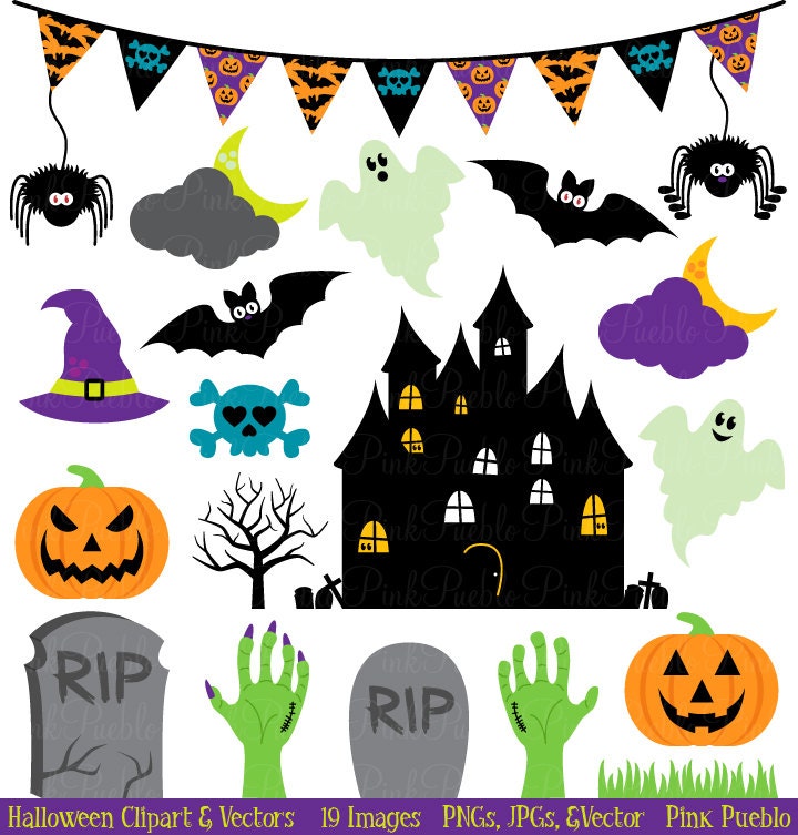 Halloween Clipart Clip Art Great For Halloween Decor Or Etsy