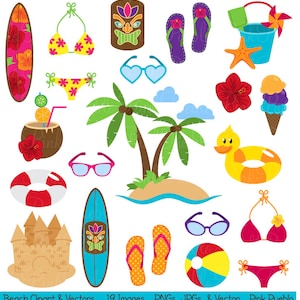 Spiaggia Clipart clipart, clipart estate vacanza viaggio Clipart file vettoriale - commerciale e uso personale