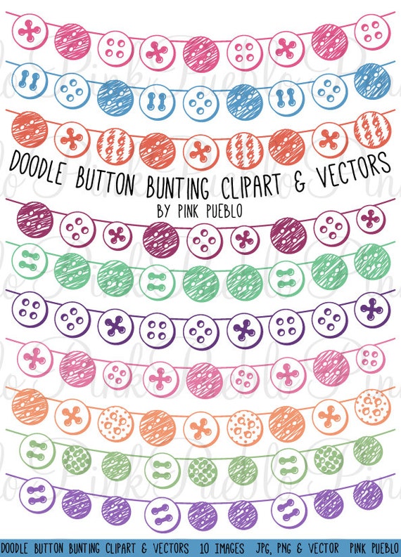 Doodle Button Bunting Photoshop Brushes Hand Drawn Flag Etsy