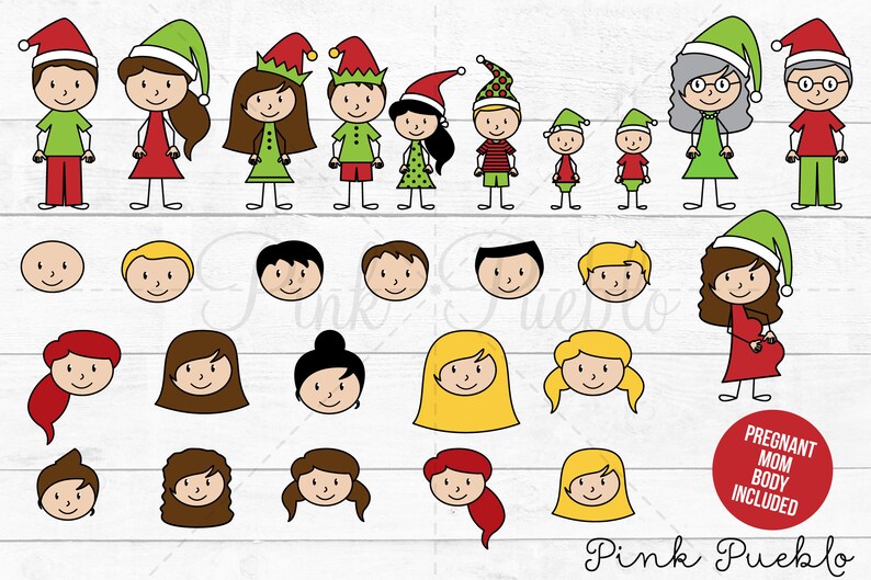Download Christmas Stick Figure SVGs Holiday Stick Family SVG File | Etsy
