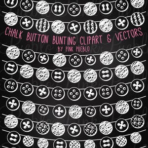 Chalkboard Button Bunting Clip Art Clipart, Chalk Flag Banner Bunting Clipart Clip Art Vectors - Commercial and Personal Use