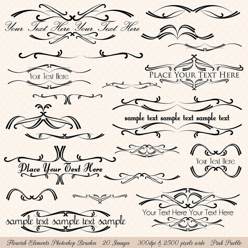 Flourishes Photoshop Brushes, Flourish Elements Swirls Photoshop Flourishes Photoshop Brushes, Flourish Elements Swirls Photoshop