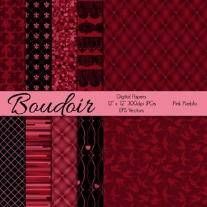 Boudoir Digital Papers, Scrapbook Papers or Backgrounds, Valentine's Day Papers - Commercial and Personal Use