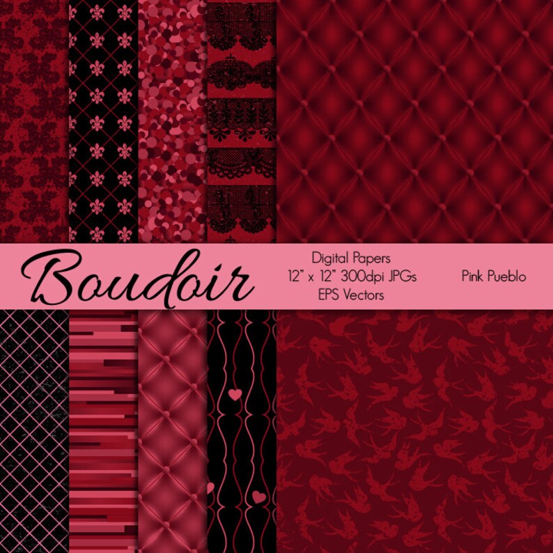 Boudoir Digital Papers Scrapbook Papers or Backgrounds Etsy