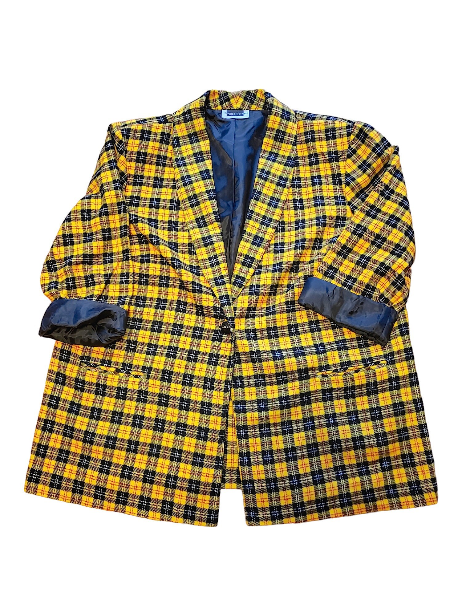 Yellow Plaid Blazer - Etsy