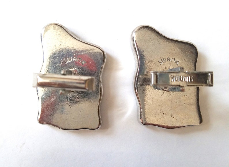 Swank Large Black and Silver Cufflinks Street Scene Gift Idea Shadow Box
