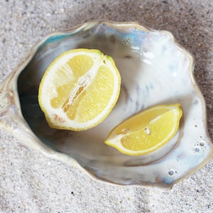 Large Oyster-Shaped Ceramic Serving Dish