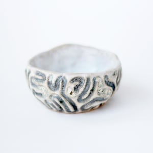Coral-Inspired Ceramic Bowl with Sea Salt Glaze – Handmade