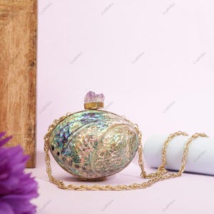 Natural Abalone Seashell Evening Clutch Handbag | Iridescent Sea Shell purse | Ocean Inspired Mini Clutch bag | Multi colour Shoulder bag