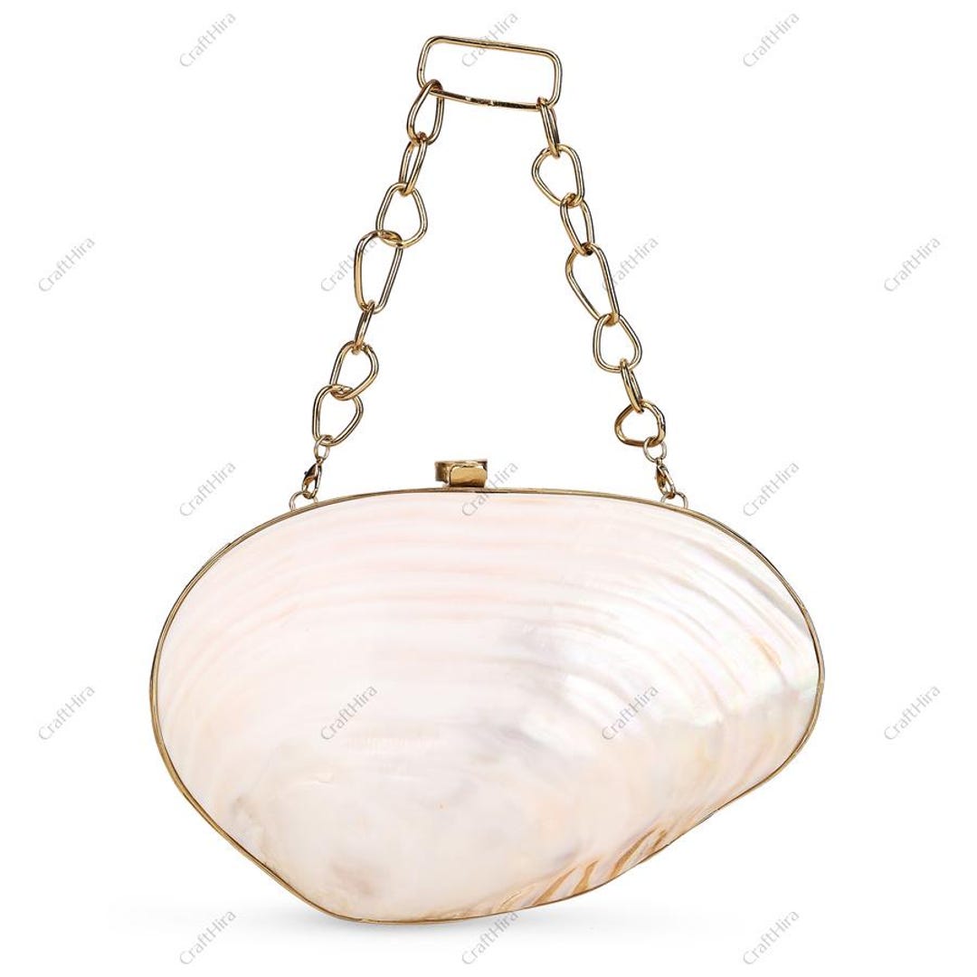 Real Sea Shell Minaudiere Clutch Purse | Indian Natural Seashell Clutch ...