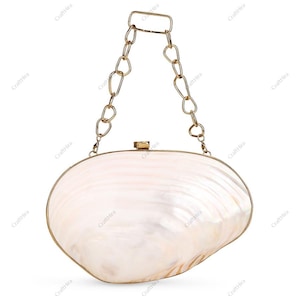 Real Sea Shell minaudiere Clutch Purse | Indian Natural SeaShell Clutch bag | Summer Beach Purse | Mermaid  Sling Bag | Bridal Handbag