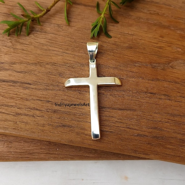 Handmade Sterling Silver Cross Pendant | Minimalist Christian Necklace | Religious Jewelry Gift for Men & Women.