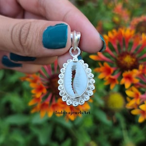 Cowrie Shell Pendant, 925 Sterling Silver, Handmade Wedding Anniversary, See Shell Pendant, Pendant For Women, Silver Pendant, Gift For Her